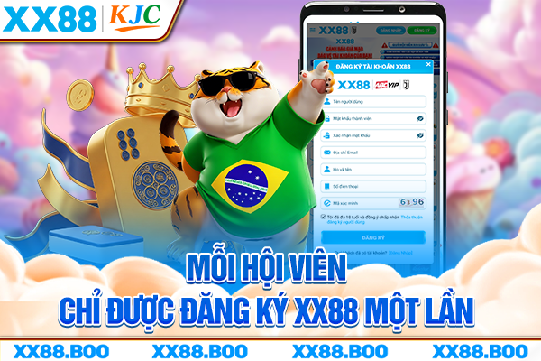 Mỗi hội viên chỉ được đăng ký XX88 một lần